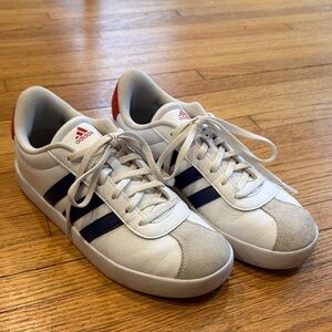 Adidas Men's White and Navy Sneakers